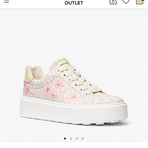 Michael Kors Pink Floral Sneakers - Picture 1 of 1